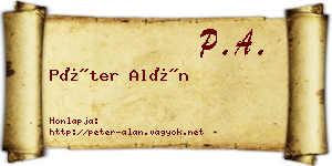 Péter Alán névjegykártya
