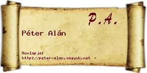 Péter Alán névjegykártya